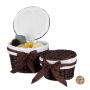 Set of 2 baskets, dark brown/white