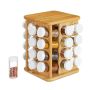 Spice rack with 32 transparent glasses 28x25x25cm., light brown/white