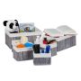 Set of 6 baskets, grey/white