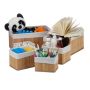 Set of 6 baskets, light brown/white