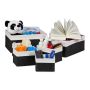 Set of 6 baskets, black/white