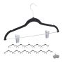 Clothes and trouser hangers 12 pcs., black/silver color