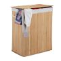Laundry basket with 2 compartments 63x55x35cm, 95L., light brown/white