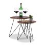Set of 2 tables, dark brown/black