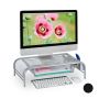 Monitor stand with drawer 15x51x30cm., silver color