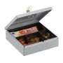 Lockable cash box, silver color