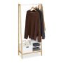 Clothes rack with shelf 139.5x64.5x31cm., light brown/white
