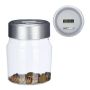 Transparent money box with electric meter 16.5x11.5cm., silver color