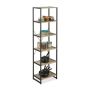 Living room shelf 180x50x35cm., light brown/black