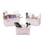 Set of 3 baskets, pink/light brown
