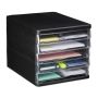 Document drawer with 5 compartments 24.5x26.5x34 cm., black
