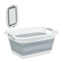 Laundry basket 27x61x45.5cm, 37L., gray/white