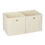 Set of 2 folding boxes 30x30x30cm., beige