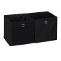 Set of 2 folding boxes 30x30x30cm., black