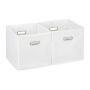 Set of 2 folding boxes 30x30x30cm., white/silver color