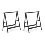Set of 2 construction trestles 75x72x40cm., black