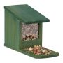 Squirrel food feeder with roof 17.5x12x25cm., dark green color