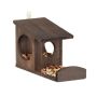 Hanging squirrel feeder with canopy 17.5x14x25cm., dark brown