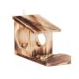 Hanging squirrel feeder with canopy 17.5x14x25cm., brown