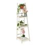 Foldable flower stand with 4 shelves 160x41x50cm., white