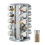 Spice rack with 20 transparent glasses 34.5x19.5cm., silver color
