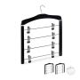 Trouser hangers 3 pcs., black/silver color