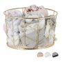 Round basket 12.5x22cm., gold color