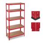 Storage shelf 180x90x45cm., light brown/red color