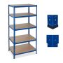 Storage shelf 180x90x60cm., light brown/blue