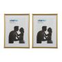 Set of 2 photo frames 21x16x2cm., gold/white color
