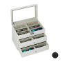 Glasses box with 18 compartments 22.5x33.5x19cm., nude/white color