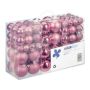 Set of 100 Christmas balls, pink/silver