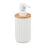 Liquid soap dispenser 17x7.5cm., white/light brown