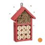 Insect hotel 26x16x6cm., red/light brown color