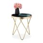 Side table 46x42cm., gold/black