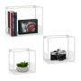 Set of 3 wall shelves, white