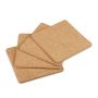 Set of 4 coasters 1x18.5x18.5cm., light brown