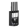 Set of 4 fireplace tools and stand 61x28.5x16cm., black