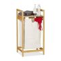 Bathroom shelf with laundry basket 73x37x33cm., light brown/white