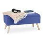 Hallway bench 39.5x79.5x39.5cm., light brown/blue color