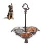 Set of 3 bowls with handle 37x31.5x30cm., brown/silver color