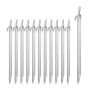 Set of 12 tent pegs 30x2x3cm., silver color