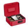 Cash box with digital code, red color