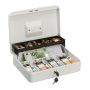 Lockable cash box, silver color