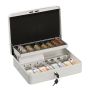 Lockable cash box, silver color