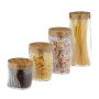 Set of 4 transparent containers for bulk products, light brown