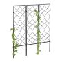 Set of 3 garden grills 122x31x1cm., black