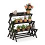 Flower stand with 3 shelves 85.5x90x55cm., black