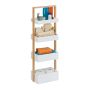 Bathroom shelf with 4 shelves 88x30x18cm., light brown/white