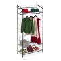 Clothes rack with shelves 161x78x36cm., black